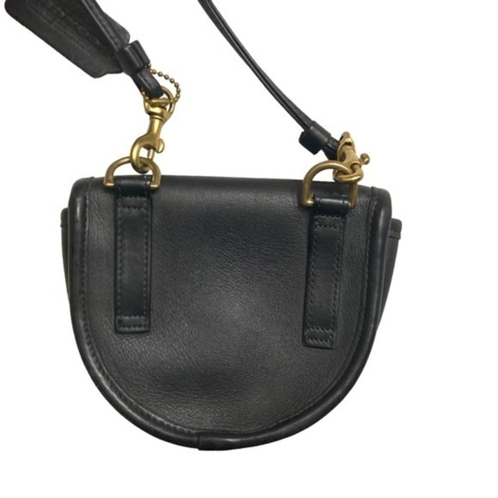 Coach vintage black leather belt bag crossbody bag - Picture 2 of 6